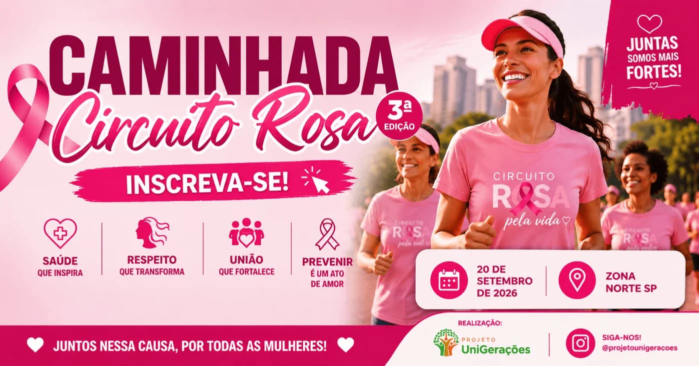 Capa do evento 3ª Edição - Circuito Rosa Pela Vida | Outubro Rosa