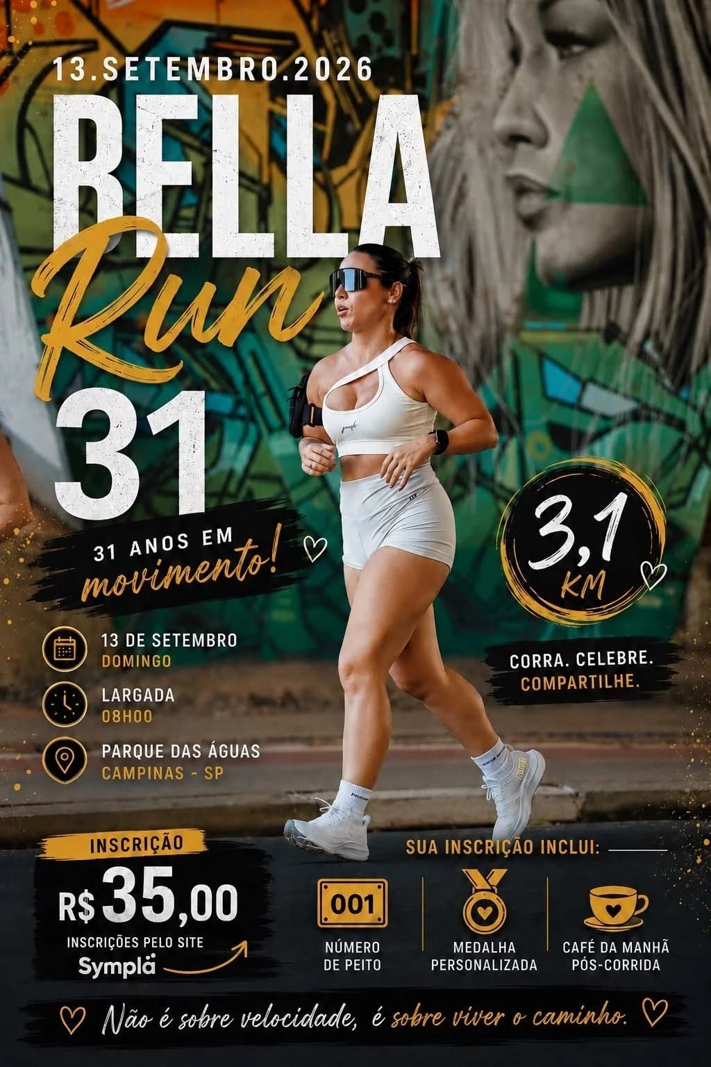 Capa do evento Bella Run 31 – 3,1 km | 31 anos em movimento