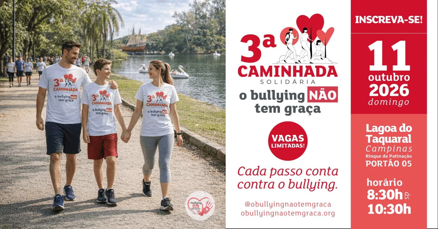 Capa do evento 3ª Caminhada Solidária "O Bullying NÃO tem Graça"