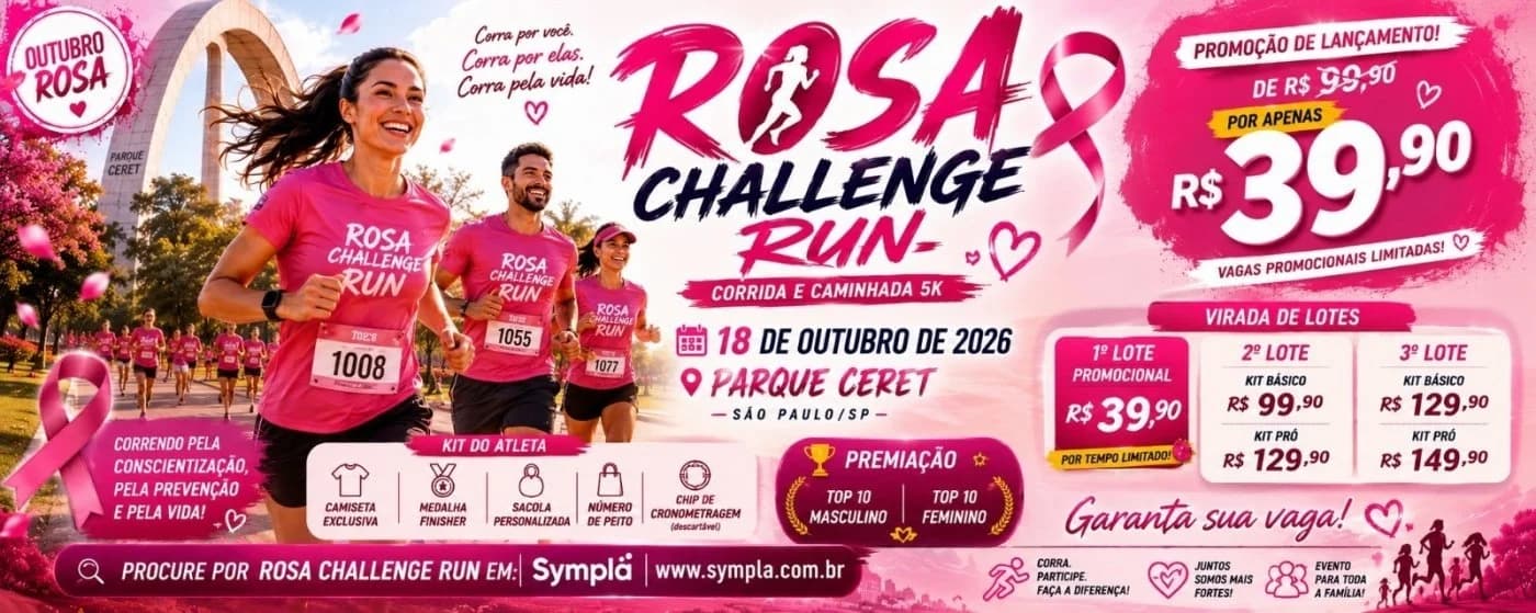 Capa do evento 1ª Rosa Challenge Run